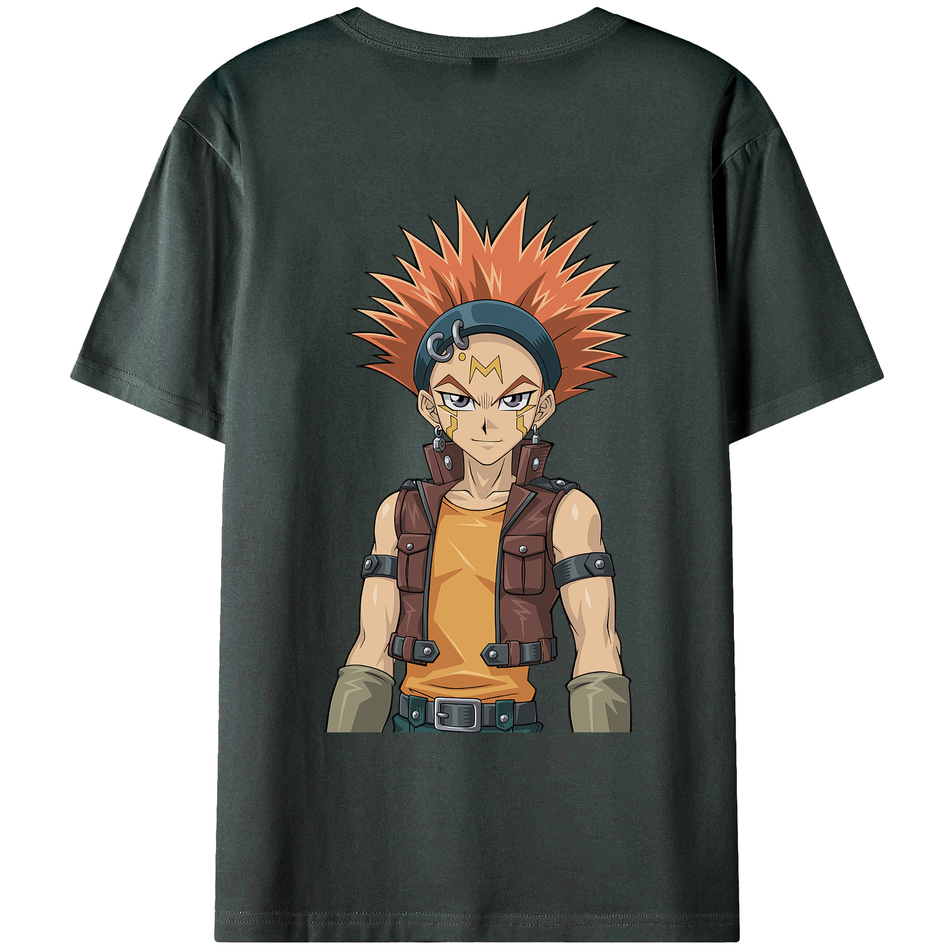 （画像用） 遊☆戯☆王 Yu-Gi-Oh! 綿100％ メンズ半袖Tシャツ（バックプリント） 通気性